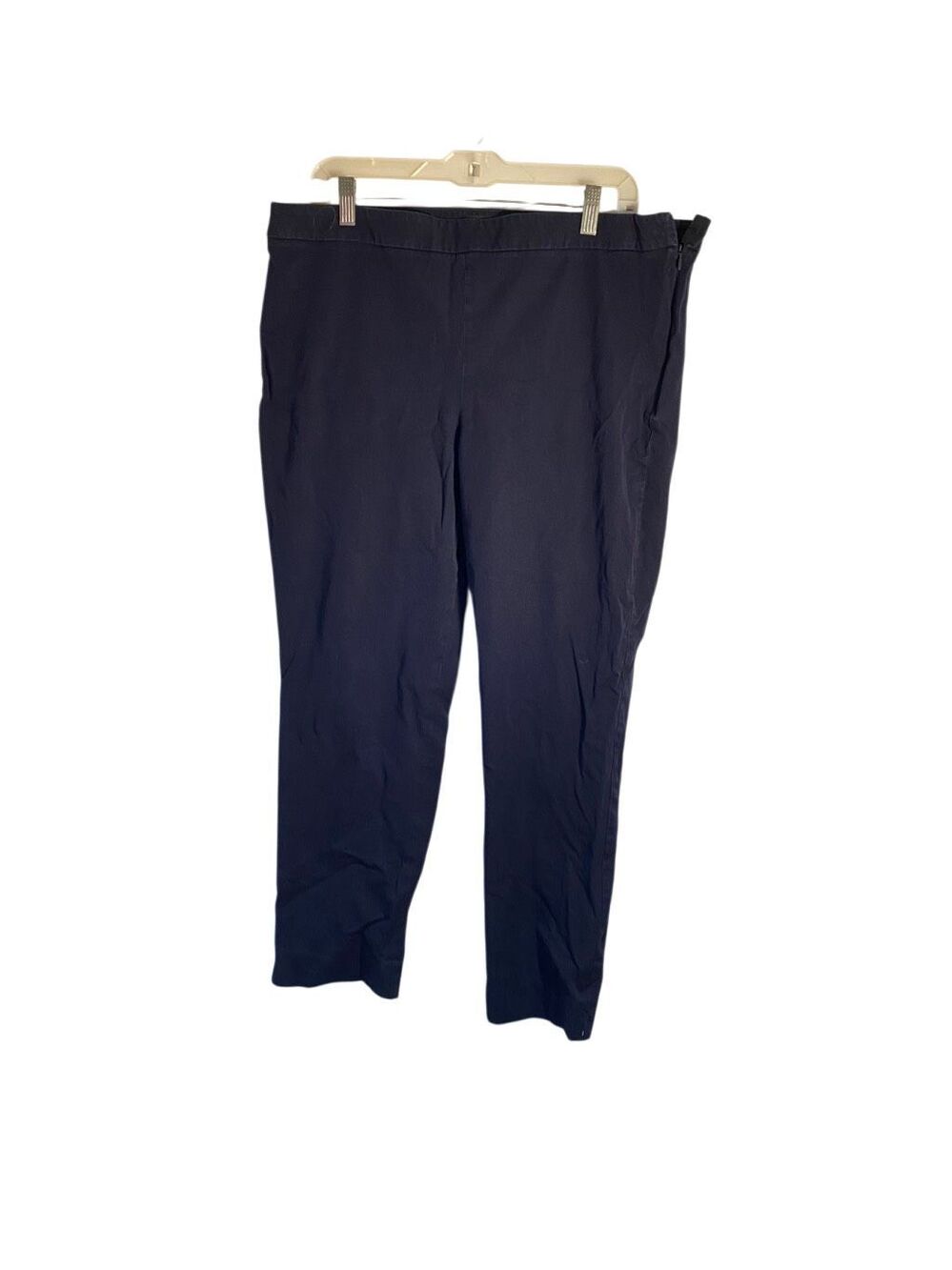 Talbots navy blue Chatham crop side zip pants 16